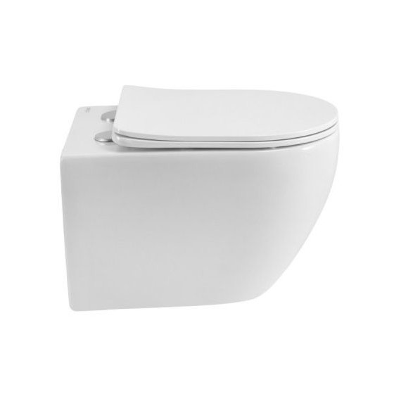 Унитаз подвесной безободковый Cezares Stylus-Tor 2.0 CZR-546-TH-TOR/SC с тонкой крышкой микролифт (система смыва Торнадо) фото 2