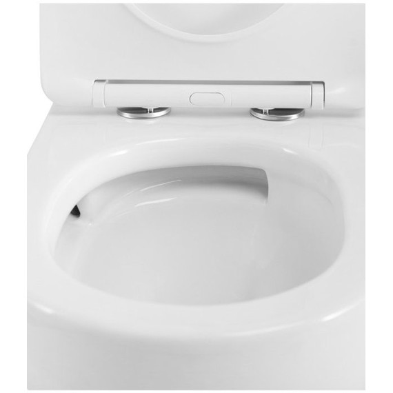 Унитаз подвесной безободковый Cezares Stylus-Tor 2.0 CZR-546-TH-TOR/SC с тонкой крышкой микролифт (система смыва Торнадо) фото 6