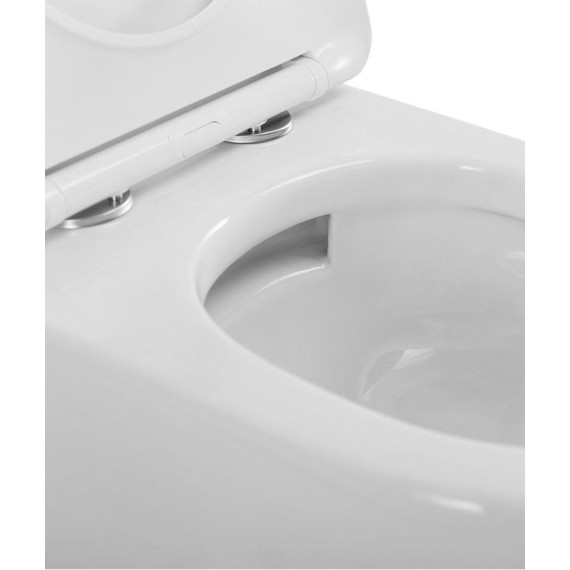 Унитаз подвесной безободковый Cezares Stylus-Tor 2.0 CZR-546-TH-TOR/SC с тонкой крышкой микролифт (система смыва Торнадо) фото 7