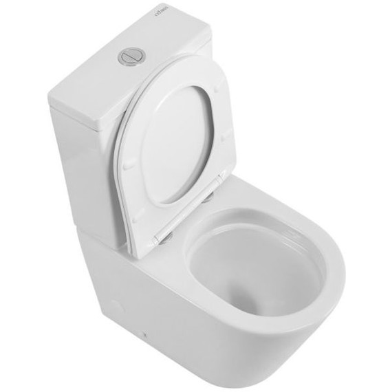 Унитаз-компакт безободковый Cezares Liner-Tor CZR-6726-CP-TOR/SC с тонкой крышкой микролифт (система смыва Торнадо) фото 6