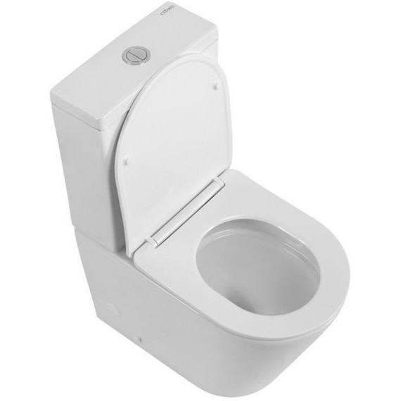 Унитаз-компакт безободковый Cezares Liner-Tor CZR-6726-CP-TOR/SC с тонкой крышкой микролифт (система смыва Торнадо) фото 7