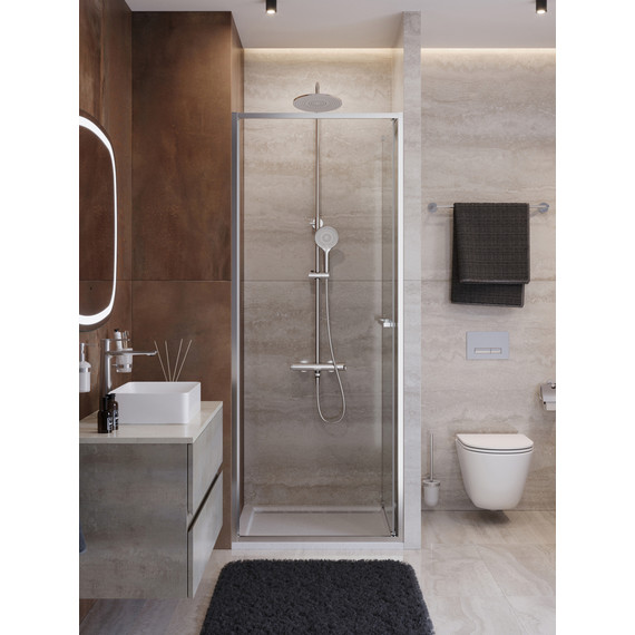 Душевая дверь Cezares Lux 70 см LUX-B-FS-1-70-C-CR, хром/прозрачное фото 4