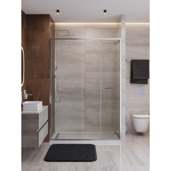 Душевая дверь Cezares Lux 140 см LUX-B-FS-11-140-C-CR, хром/прозрачное фото 3