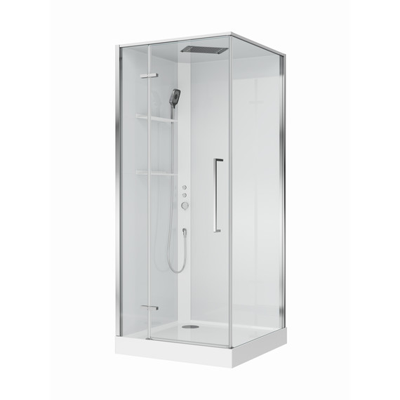 Душевое ограждение BelBagno Uno 90x90 см UNO-CAB-A-1-90-C-Cr-Bi-TOP-L, хром/прозрачное фото 4