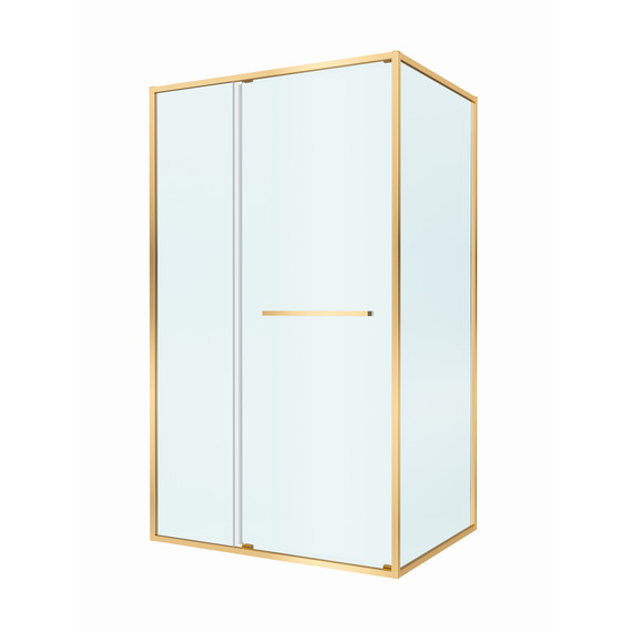 Душевое ограждение Cezares Lux 120x90 см LUX-AH-FS-11-120/90-C-BORO, брашированное золото/прозрачное фото 5