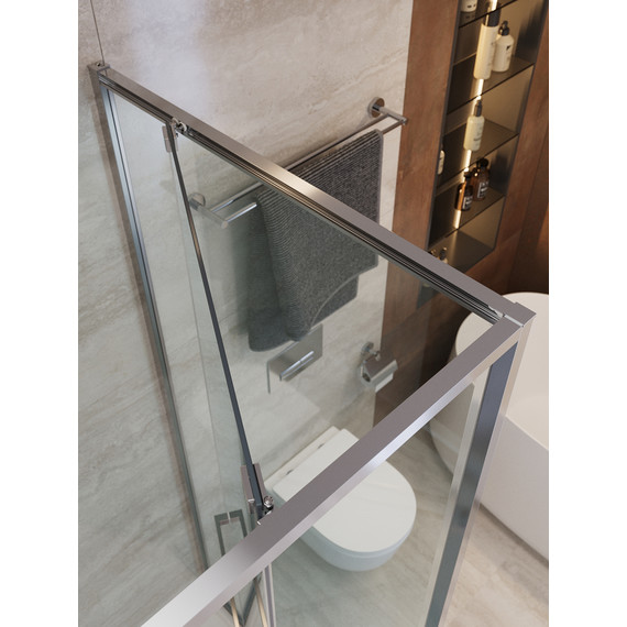 Душевое ограждение Cezares Lux 70x100 см LUX-AH-FS-1-70/100-C-CR, хром/прозрачное фото 9