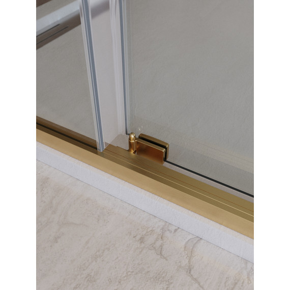 Душевое ограждение Cezares Lux 120x90 см LUX-AH-FS-11-120/90-C-BORO, брашированное золото/прозрачное фото 6