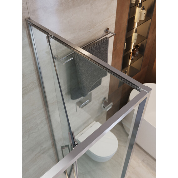 Душевое ограждение Cezares Lux 100x100 см LUX-A-FS-1-100-C-CR, хром/прозрачное фото 10