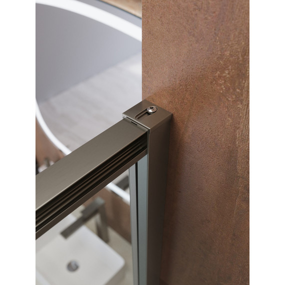 Душевое ограждение Cezares Lux 120x80 см LUX-AH-FS-11-120/80-C-GM, оружейная сталь/прозрачное фото 9