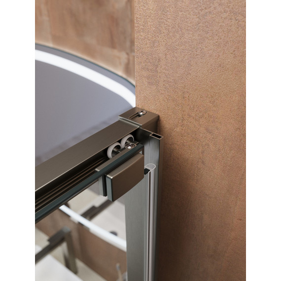 Душевое ограждение Cezares Lux 70x100 см LUX-AH-FS-1-70/100-C-GM, оружейная сталь/прозрачное фото 7