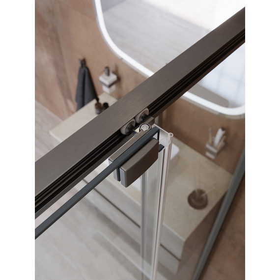 Душевое ограждение Cezares Lux 130x100 см LUX-AH-FS-11-130/100-C-GM, оружейная сталь/прозрачное фото 7