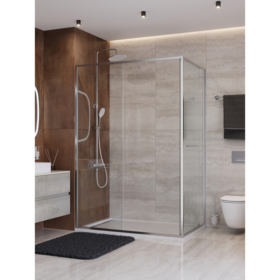 Душевое ограждение Cezares Lux 130x80 см LUX-AH-FS-11-130/80-C-CR, хром/прозрачное фото 3