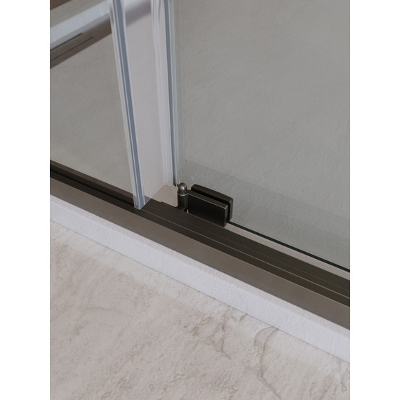 Душевое ограждение Cezares Lux 100x90 см LUX-AH-FS-11-100/90-C-GM, оружейная сталь/прозрачное фото 6