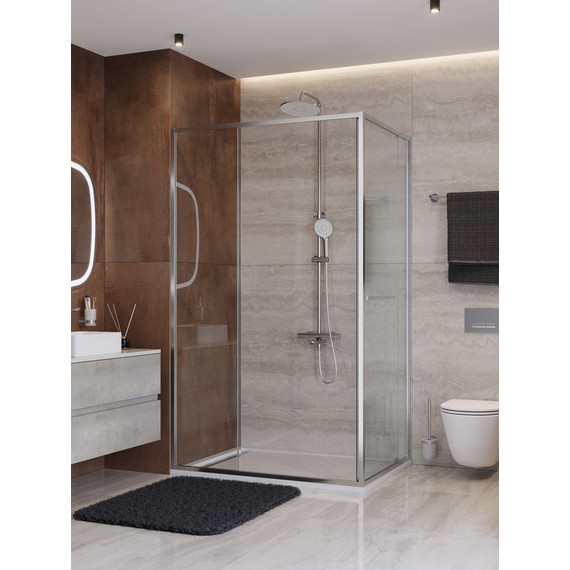 Душевое ограждение Cezares Lux 110x90 см LUX-AH-FS-11-110/90-C-CR, хром/прозрачное фото 3