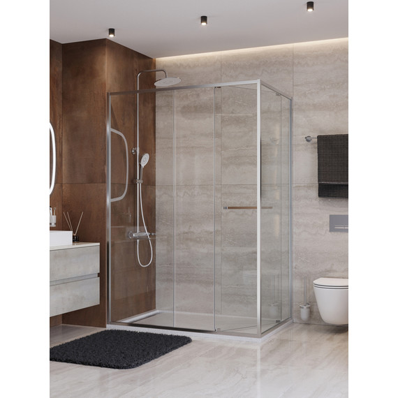 Душевое ограждение Cezares Lux 130x90 см LUX-AH-FS-11-130/90-C-CR, хром/прозрачное фото 2