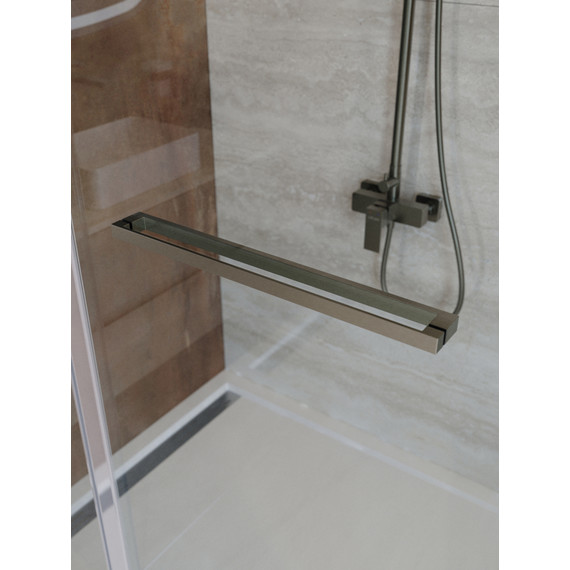 Душевое ограждение Cezares Lux 140x80 см LUX-AH-FS-11-140/80-C-GM, оружейная сталь/прозрачное фото 8