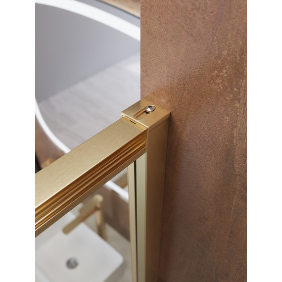 Душевое ограждение Cezares Lux 120x90 см LUX-AH-FS-11-120/90-C-BORO, брашированное золото/прозрачное фото 9