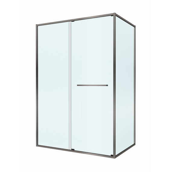 Душевое ограждение Cezares Lux 140x90 см LUX-AH-FS-11-140/90-C-GM, оружейная сталь/прозрачное фото 5