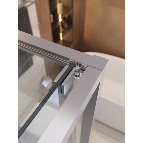 Душевое ограждение Cezares Lux 130x80 см LUX-AH-FS-11-130/80-C-CR, хром/прозрачное фото 10