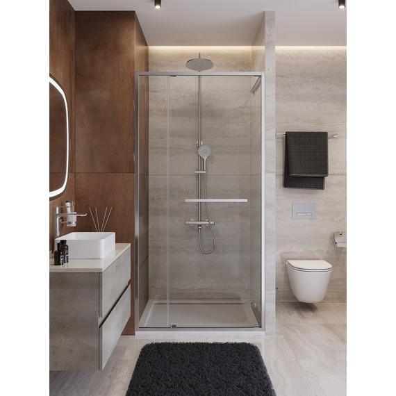 Душевая дверь Cezares Lux 110 см LUX-B-FS-11-110-C-CR, хром/прозрачное фото 