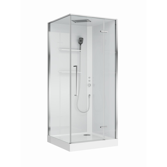 Душевое ограждение BelBagno Uno 90x90 см UNO-CAB-A-1-90-C-Cr-Bi-TOP-R, хром/прозрачное фото 4