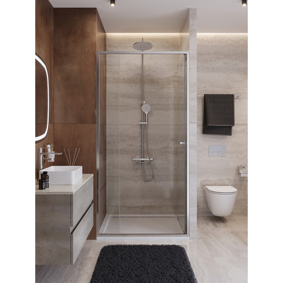 Душевая дверь Cezares Lux 100 см LUX-B-FS-11-100-C-CR, хром/прозрачное фото 4