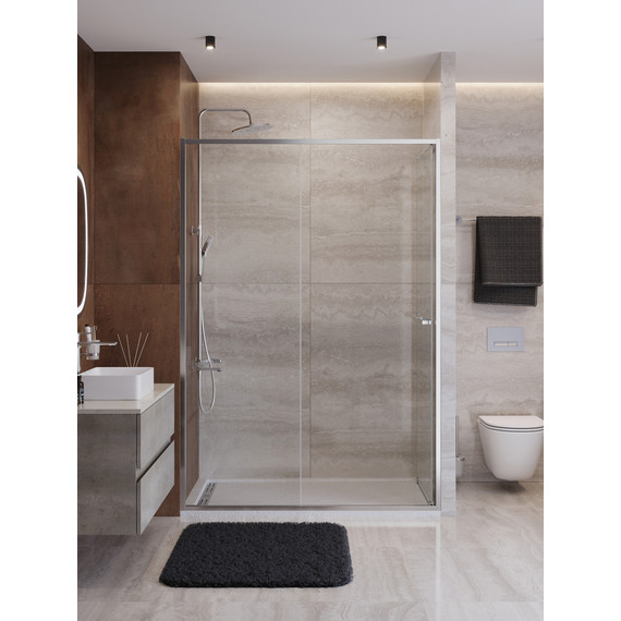 Душевая дверь Cezares Lux 140 см LUX-B-FS-11-140-C-CR, хром/прозрачное фото 4