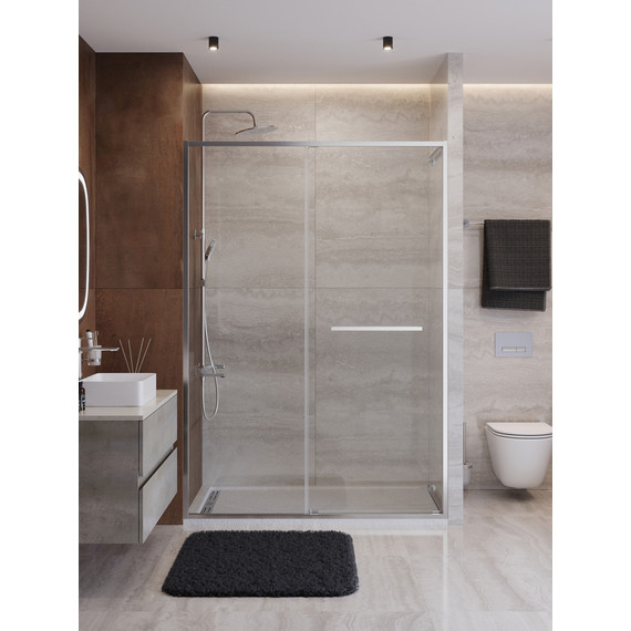 Душевая дверь Cezares Lux 140 см LUX-B-FS-11-140-C-CR, хром/прозрачное фото 