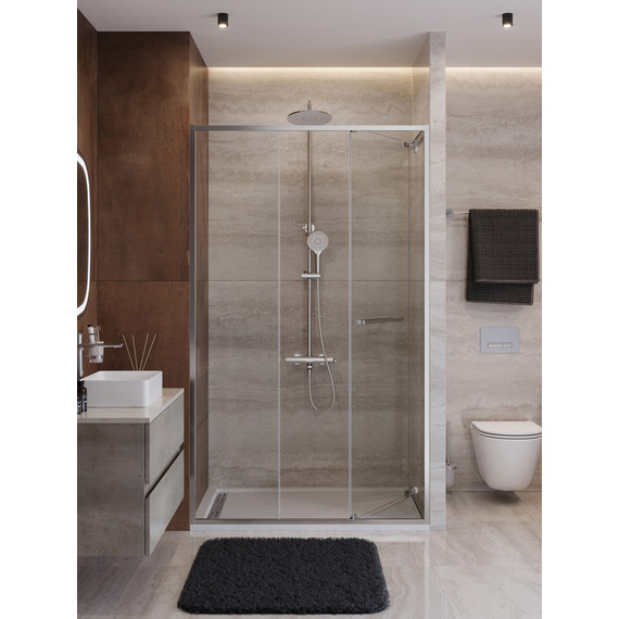 Душевая дверь Cezares Lux 130 см LUX-B-FS-11-130-C-CR, хром/прозрачное фото 3