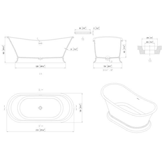 Ванна каменная Allen Brau Solid Stone Krion Classic 171x75 2.35004.21, белый матовый фото 11