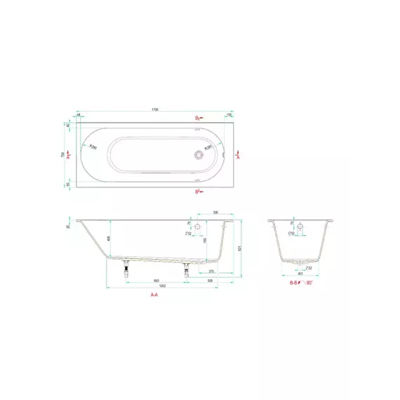 Ванна каменная Allen Brau Evo Oberon 170x70 2.3EV01.20 фото 14