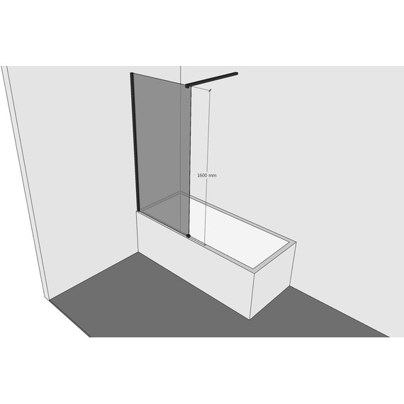 Шторка для ванны Allen Brau Infinity 3 80х160 см 3.21061.BA (стекло 8 мм) серебро брашированное/прозрачное фото 5