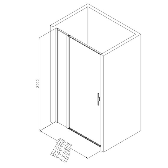 Душевая дверь Allen Brau Priority 160 см 3.31039.BBA (стекло 8 мм) чёрный/прозрачное фото 15