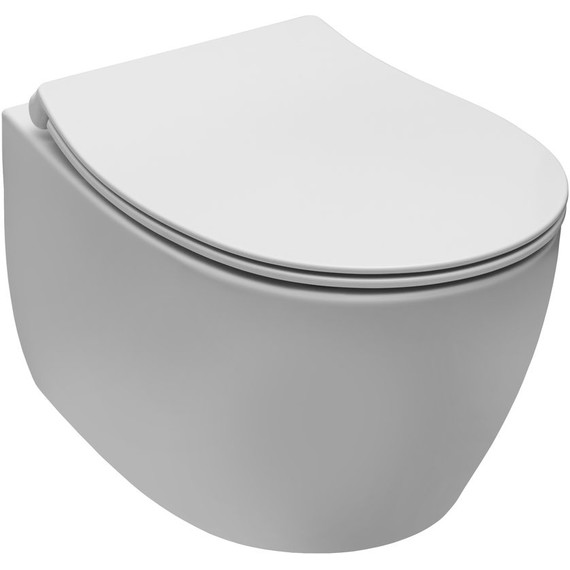 Унитаз приставной безободковый Allen Brau Fantasy 4.11004.21 с тонкой крышкой микролифт, белый матовый фото 