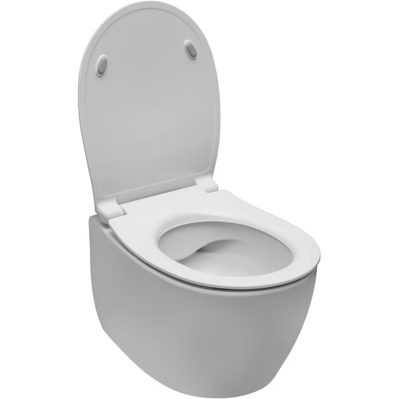 Унитаз приставной безободковый Allen Brau Fantasy 4.11004.21 с тонкой крышкой микролифт, белый матовый фото 5