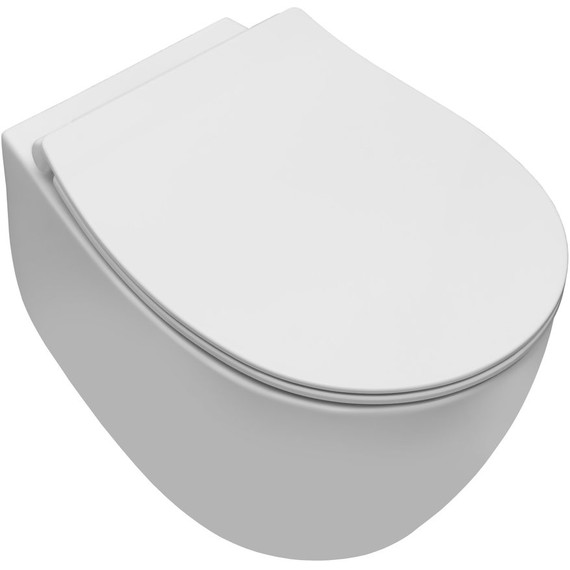 Унитаз приставной безободковый Allen Brau Fantasy 4.11004.21 с тонкой крышкой микролифт, белый матовый фото 6