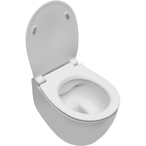 Унитаз приставной безободковый Allen Brau Fantasy 4.11004.21 с тонкой крышкой микролифт, белый матовый фото 7