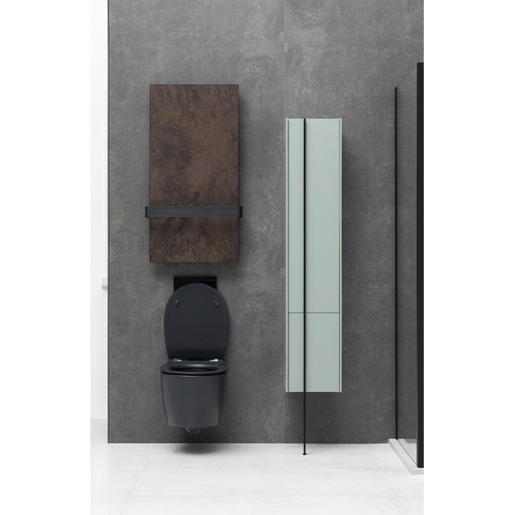 Унитаз подвесной безободковый Allen Brau Fantasy 4.11004.31 с тонкой крышкой микролифт, чёрный матовый фото 10