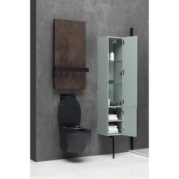 Унитаз подвесной безободковый Allen Brau Fantasy 4.11004.31 с тонкой крышкой микролифт, чёрный матовый фото 11