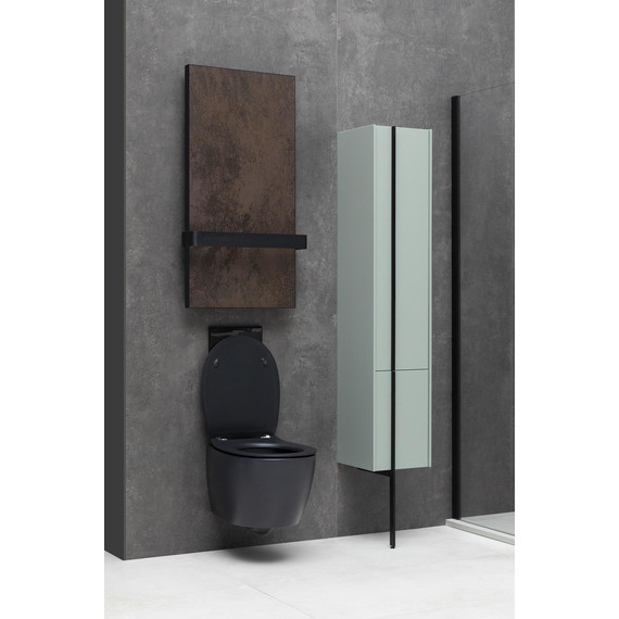 Унитаз подвесной безободковый Allen Brau Fantasy 4.11004.31 с тонкой крышкой микролифт, чёрный матовый фото 12