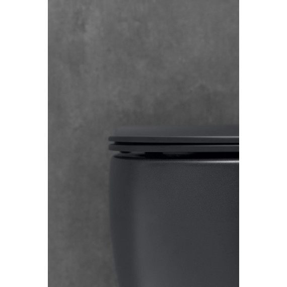 Унитаз подвесной безободковый Allen Brau Fantasy 4.11004.31 с тонкой крышкой микролифт, чёрный матовый фото 18