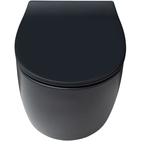 Унитаз подвесной безободковый Allen Brau Fantasy 4.11004.31 с тонкой крышкой микролифт, чёрный матовый фото 2