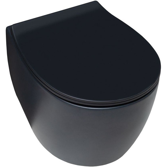 Унитаз подвесной безободковый Allen Brau Fantasy 4.11004.31 с тонкой крышкой микролифт, чёрный матовый фото 5