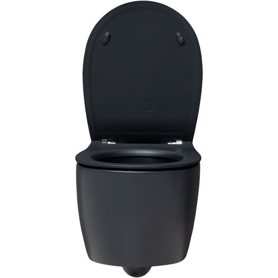 Унитаз подвесной безободковый Allen Brau Fantasy 4.11004.31 с тонкой крышкой микролифт, чёрный матовый фото 7