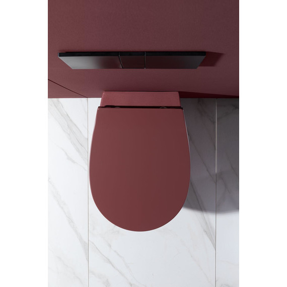 Унитаз приставной безободковый Allen Brau Fantasy 4.11004.BD с тонкой крышкой микролифт, бордо фото 12