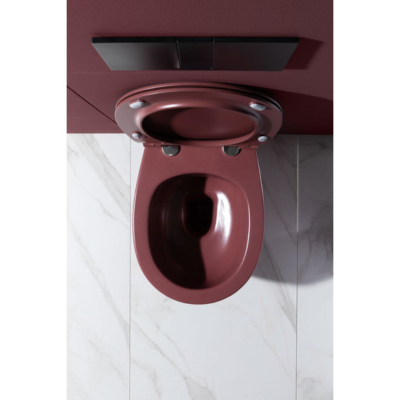 Унитаз приставной безободковый Allen Brau Fantasy 4.11004.BD с тонкой крышкой микролифт, бордо фото 13