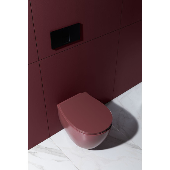 Унитаз приставной безободковый Allen Brau Fantasy 4.11004.BD с тонкой крышкой микролифт, бордо фото 17