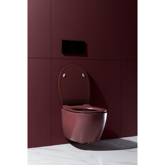Унитаз приставной безободковый Allen Brau Fantasy 4.11004.BD с тонкой крышкой микролифт, бордо фото 18