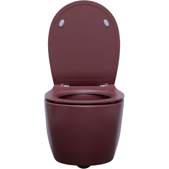 Унитаз приставной безободковый Allen Brau Fantasy 4.11004.BD с тонкой крышкой микролифт, бордо фото 2