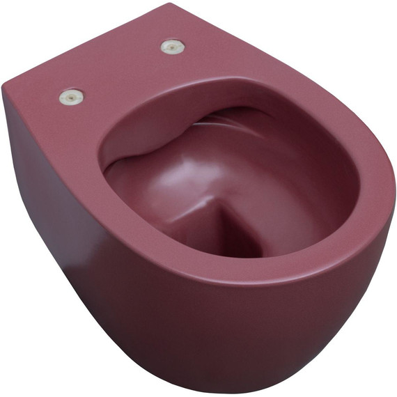 Унитаз приставной безободковый Allen Brau Fantasy 4.11004.BD с тонкой крышкой микролифт, бордо фото 9